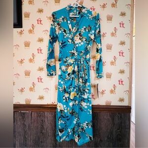RACHEL Rachel Roy Teal Floral Dress